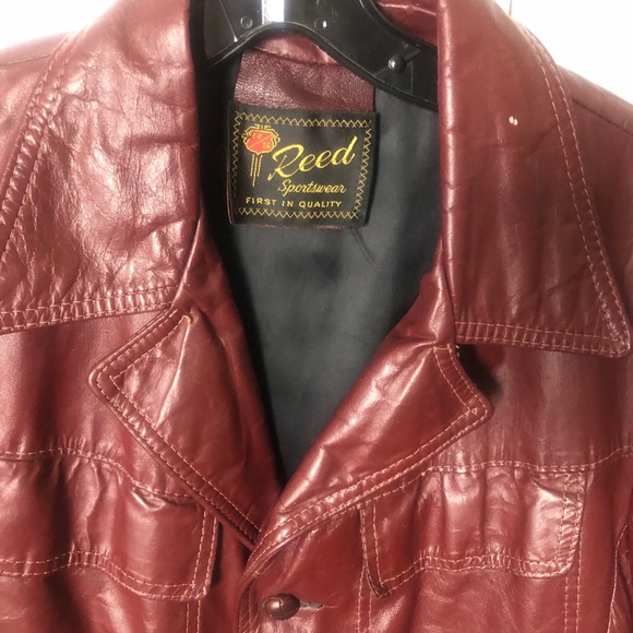 Vintage leather coat.No size .womans L or men’s M? - Picture 3 of 7